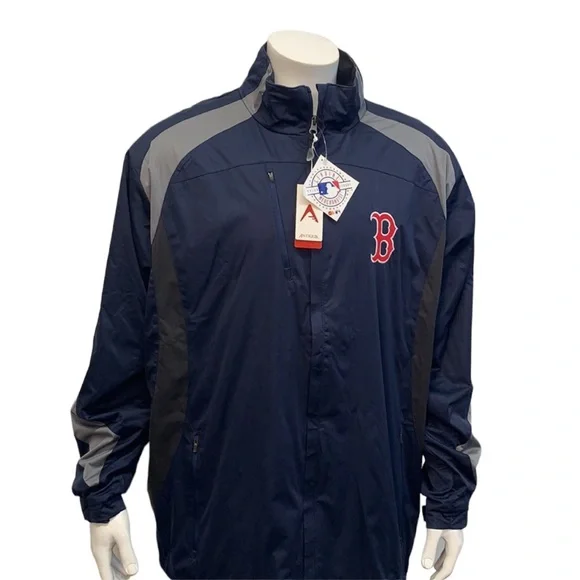 Boston Red Sox MLB Antigua Genuine Merchandise Blue Embroidered Jacket Size XXL